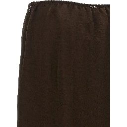 Brown Marabou Midi Skirt