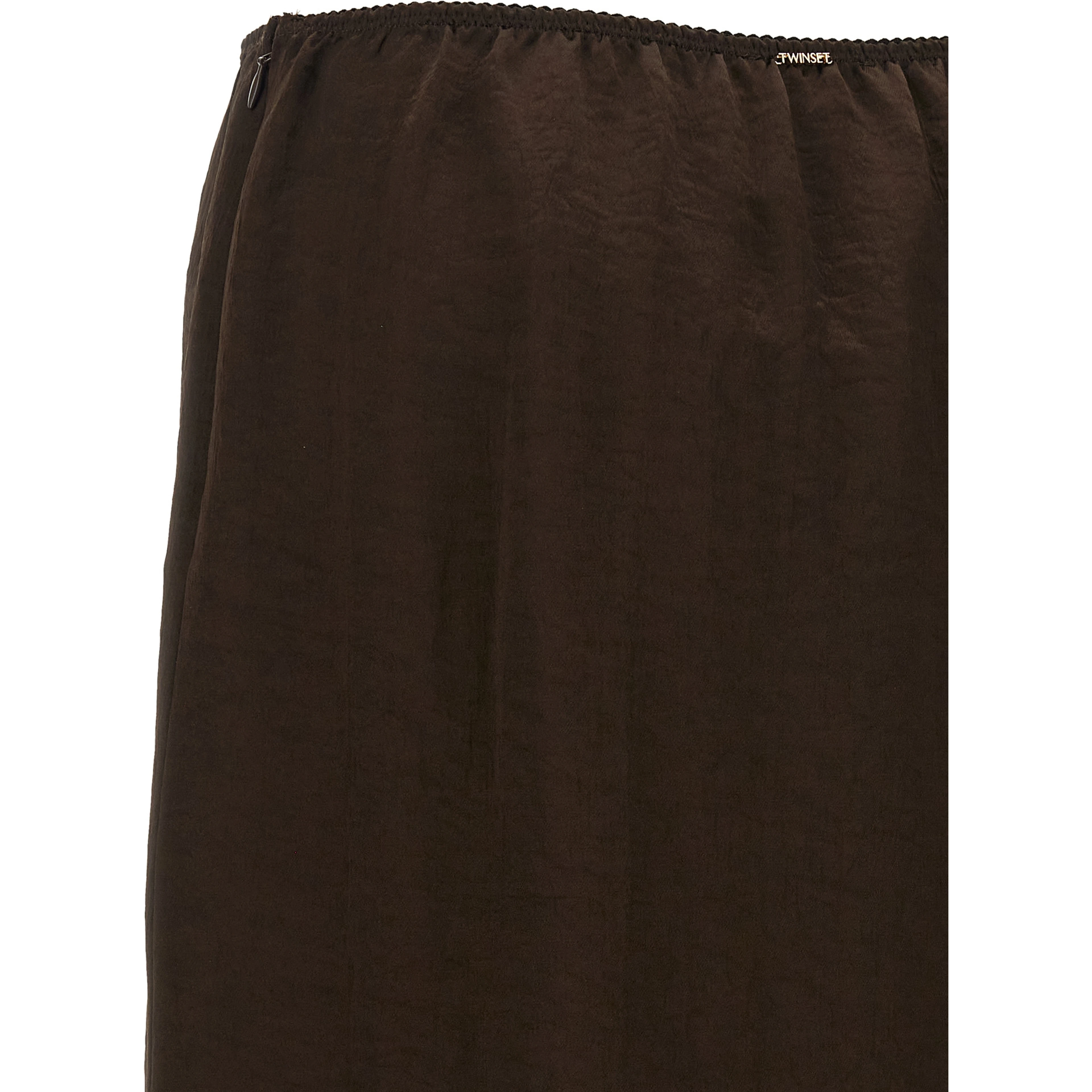 Brown Marabou Midi Skirt