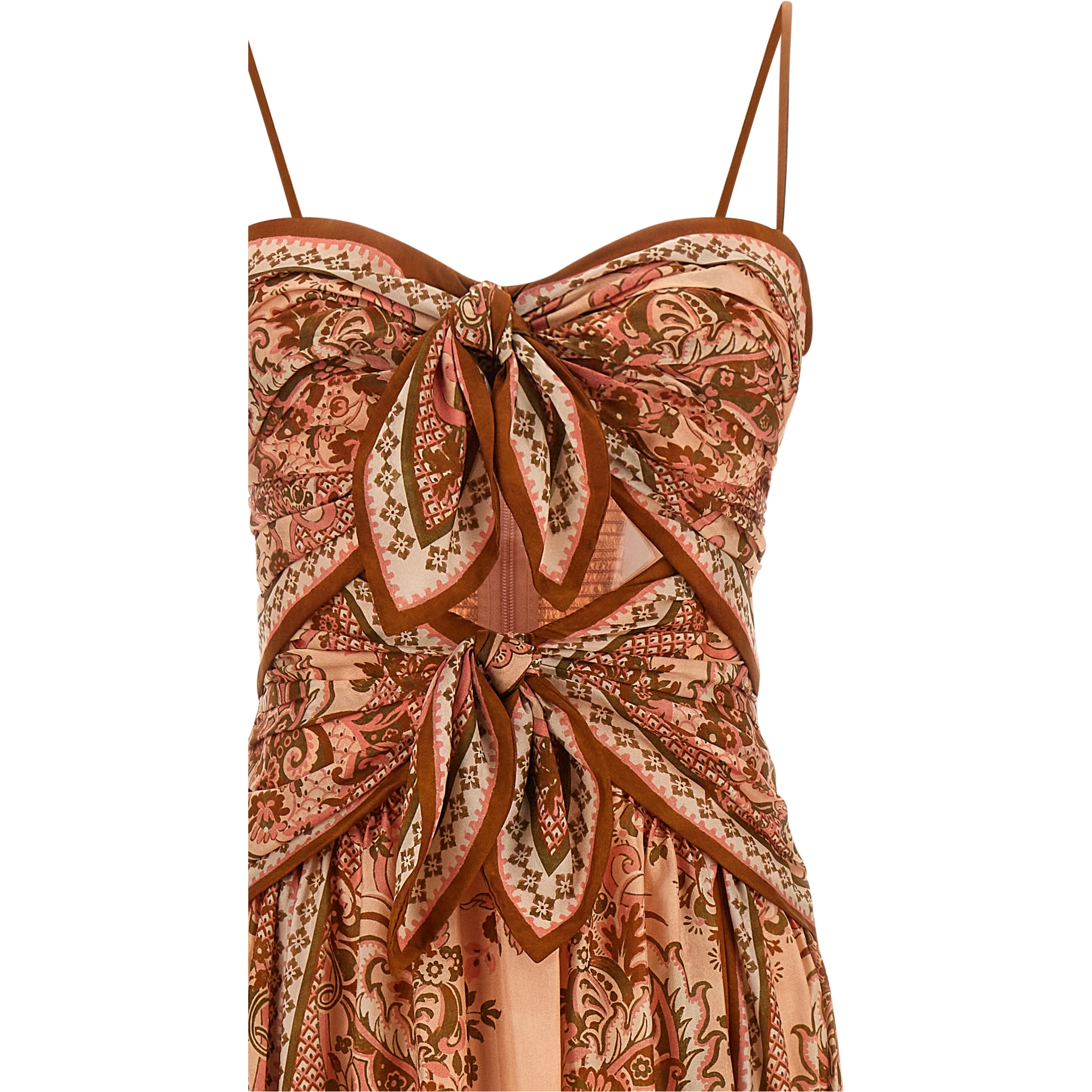 Multicolor Silk Midi Dress