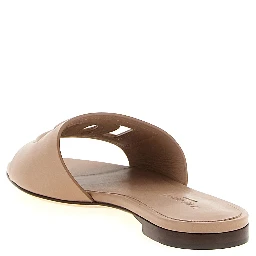 Beige Calfskin Slides