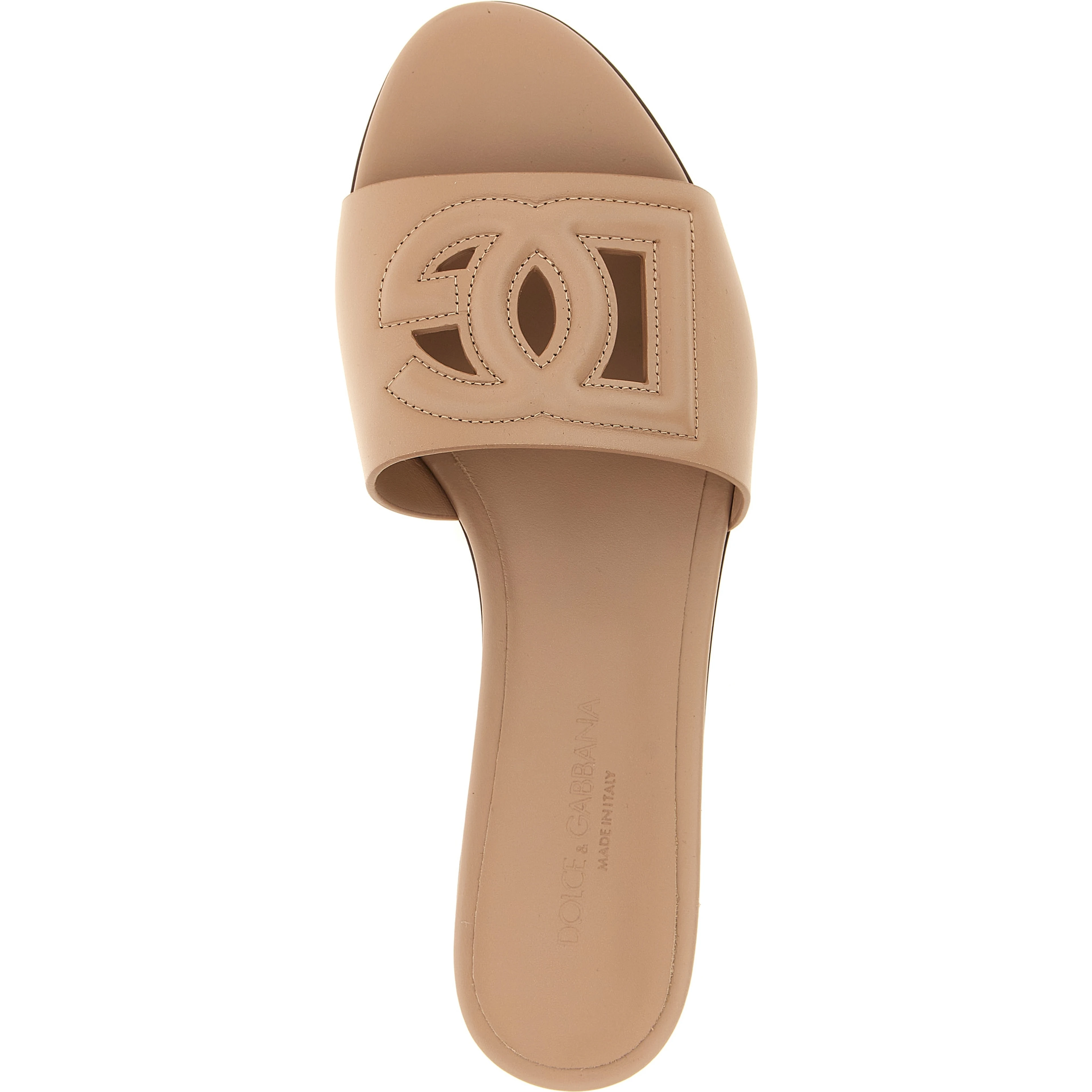 Beige Calfskin Slides