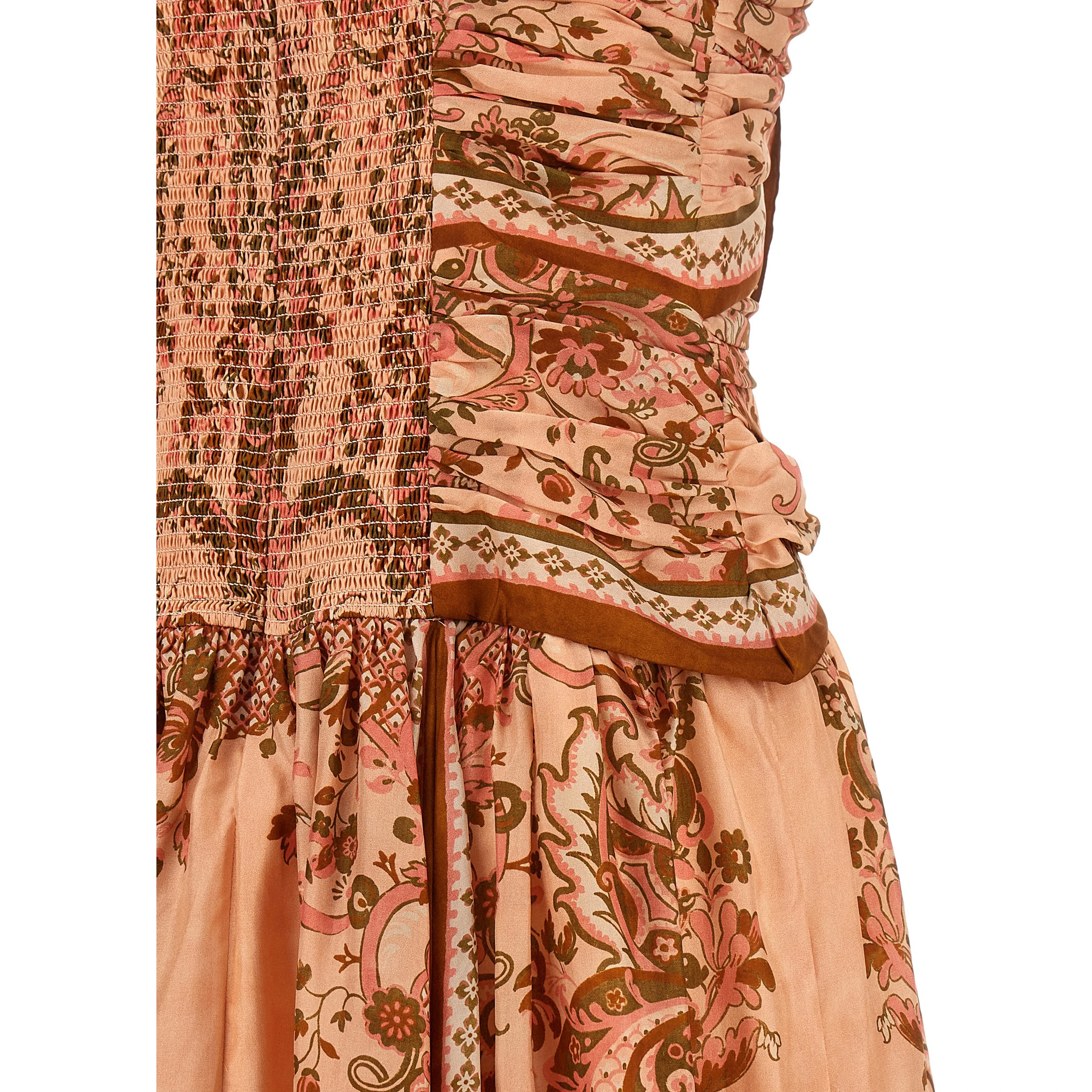 Multicolor Silk Midi Dress