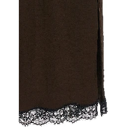 Brown Marabou Midi Skirt