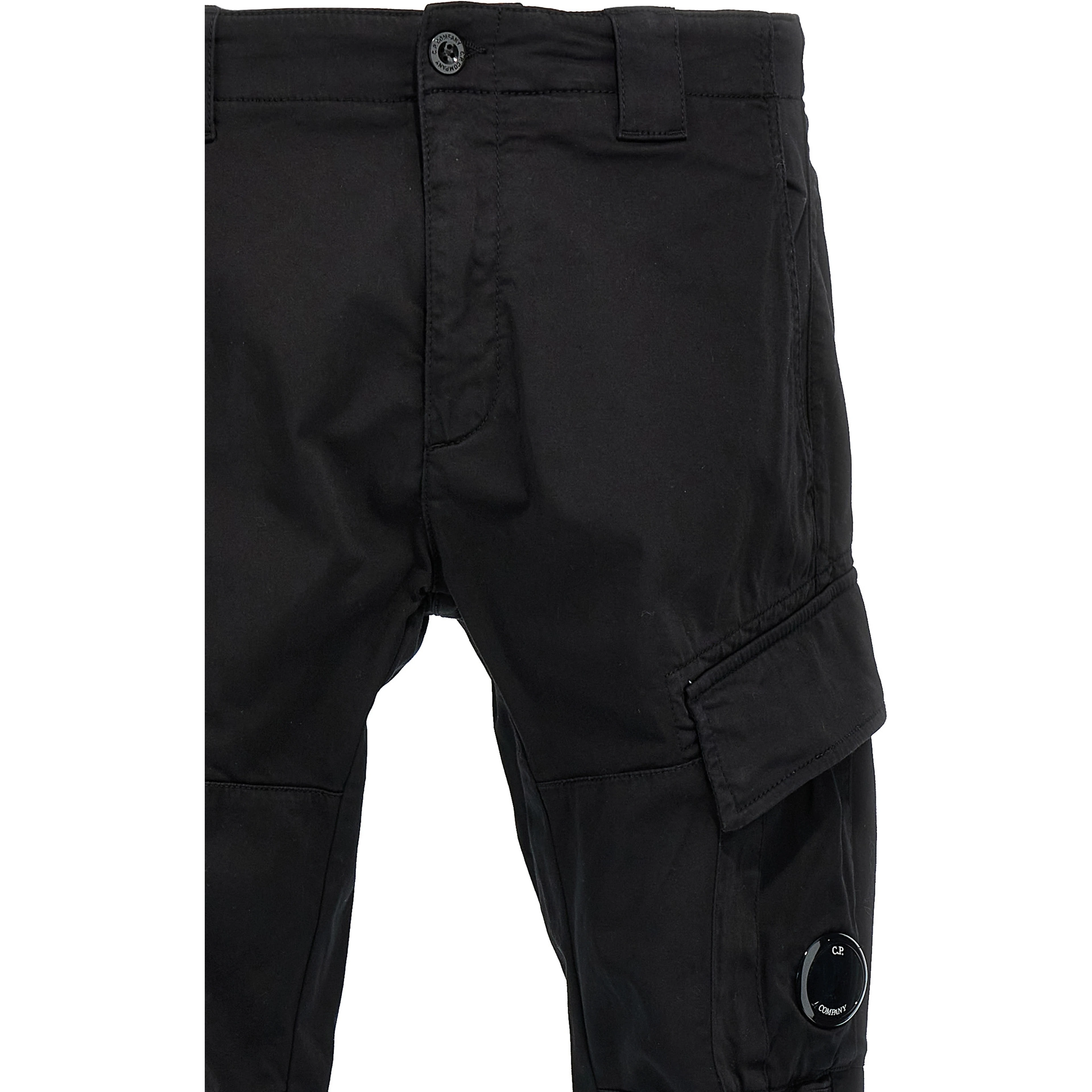 Black Cotton Cargo Pants
