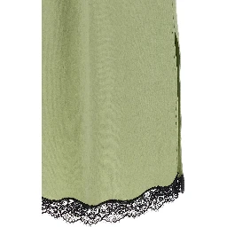 Bicolor Marabou Midi Skirt