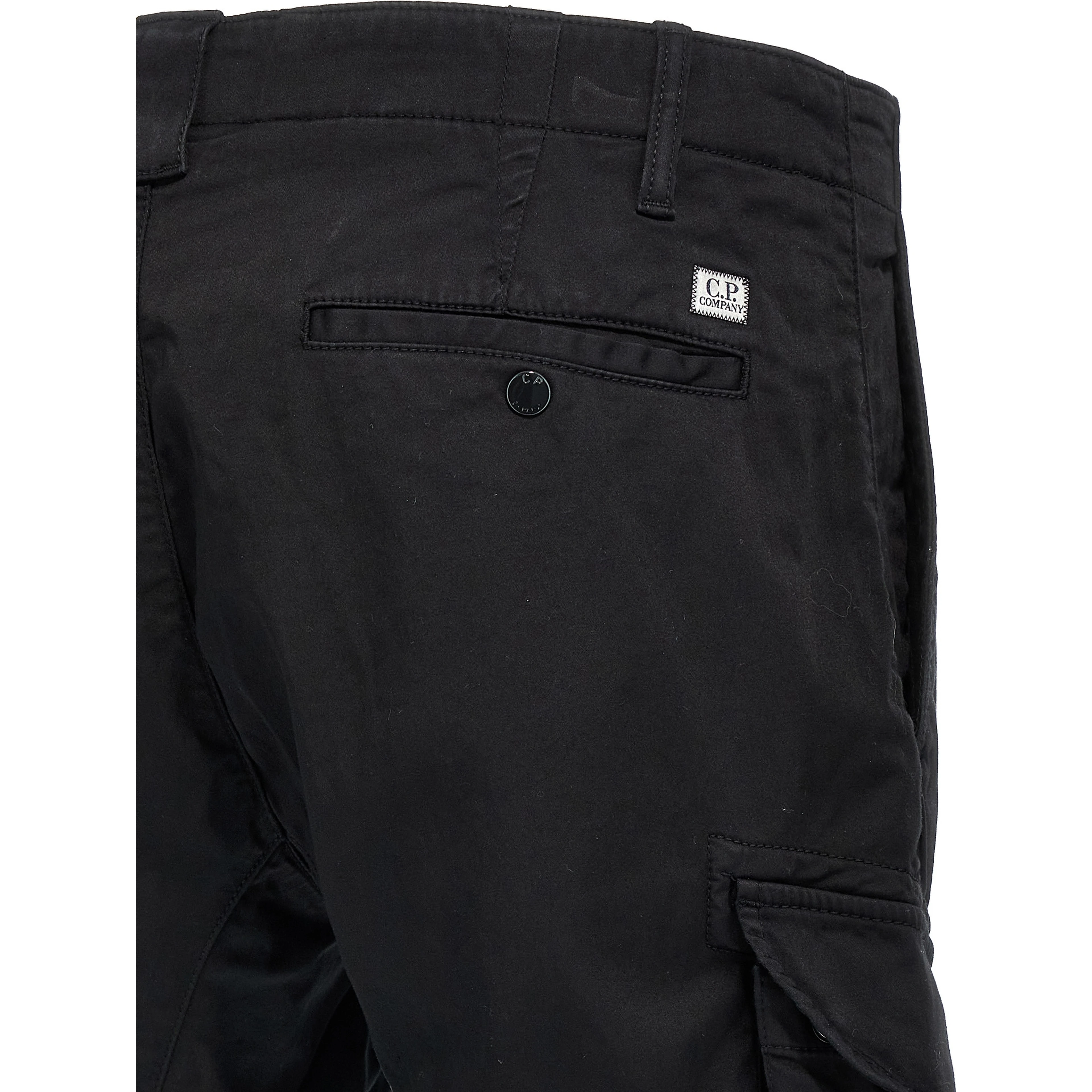 Black Cotton Cargo Pants