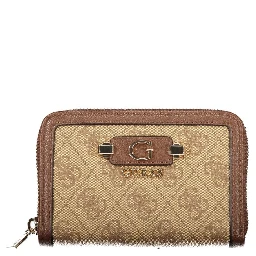 Beige Polyurethane Women Wallet