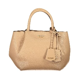 Beige Polyurethane Women's Bag