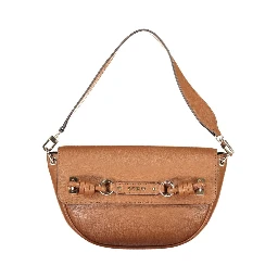Brown Polyurethane Women Bag
