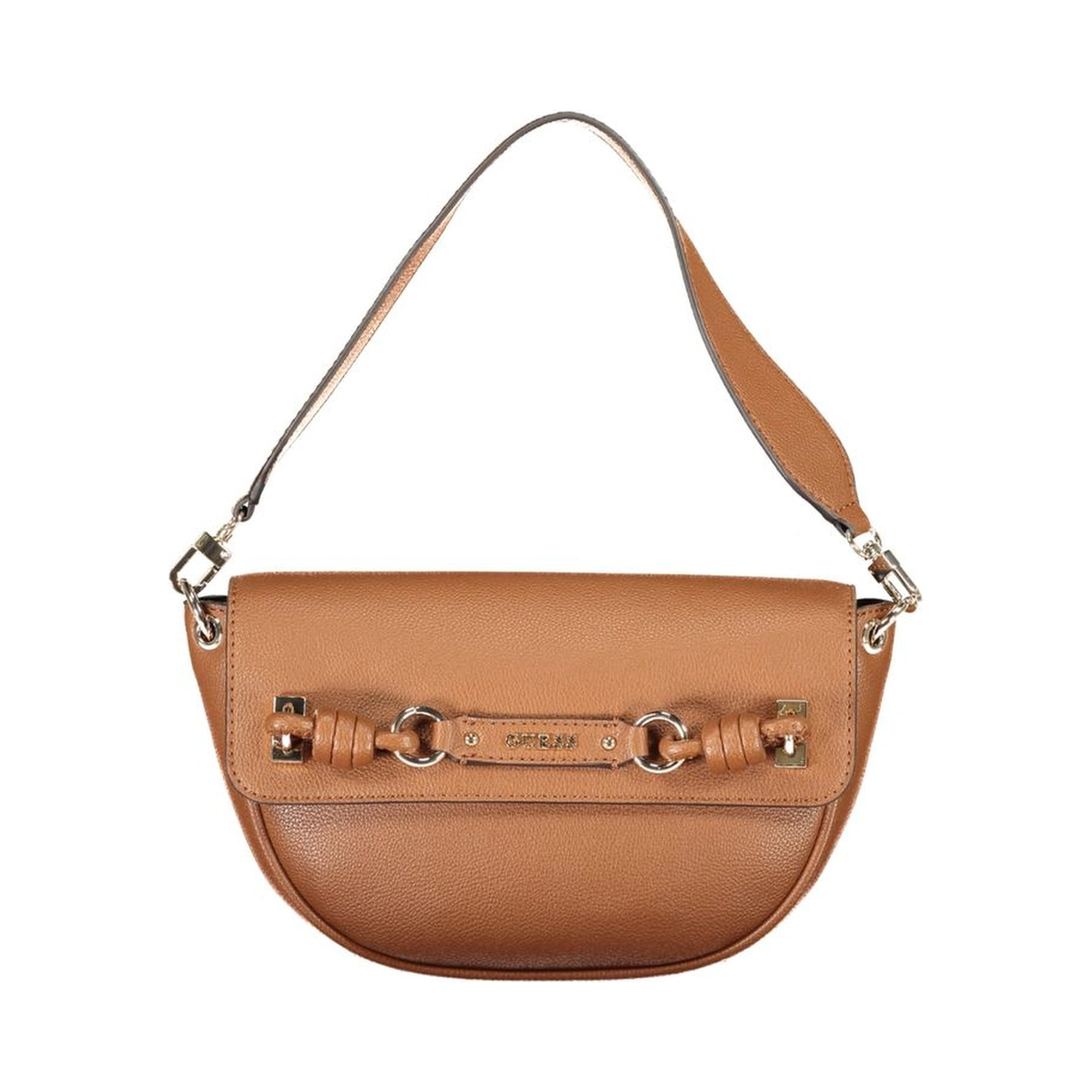 Brown Polyurethane Women Bag