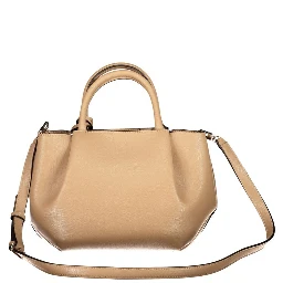 Beige Polyurethane Women's Bag
