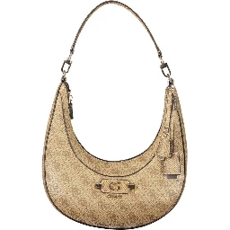 Beige Polyurethane Women's Bag