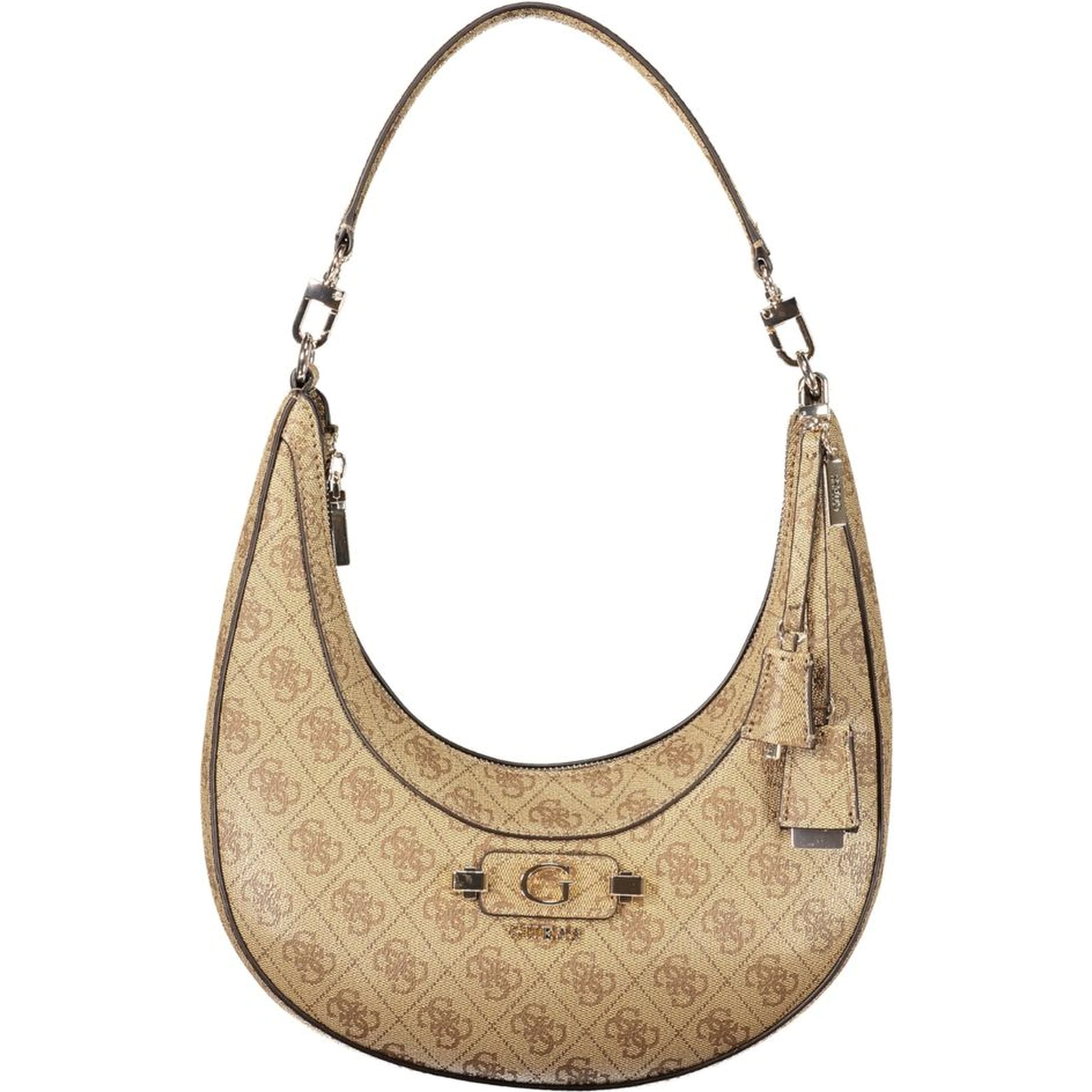 Beige Polyurethane Women's Bag