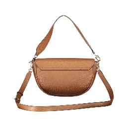 Brown Polyurethane Women Bag