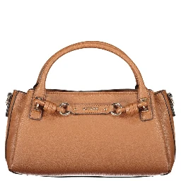 Brown Polyurethane Women's Bag with Adjustable Strap