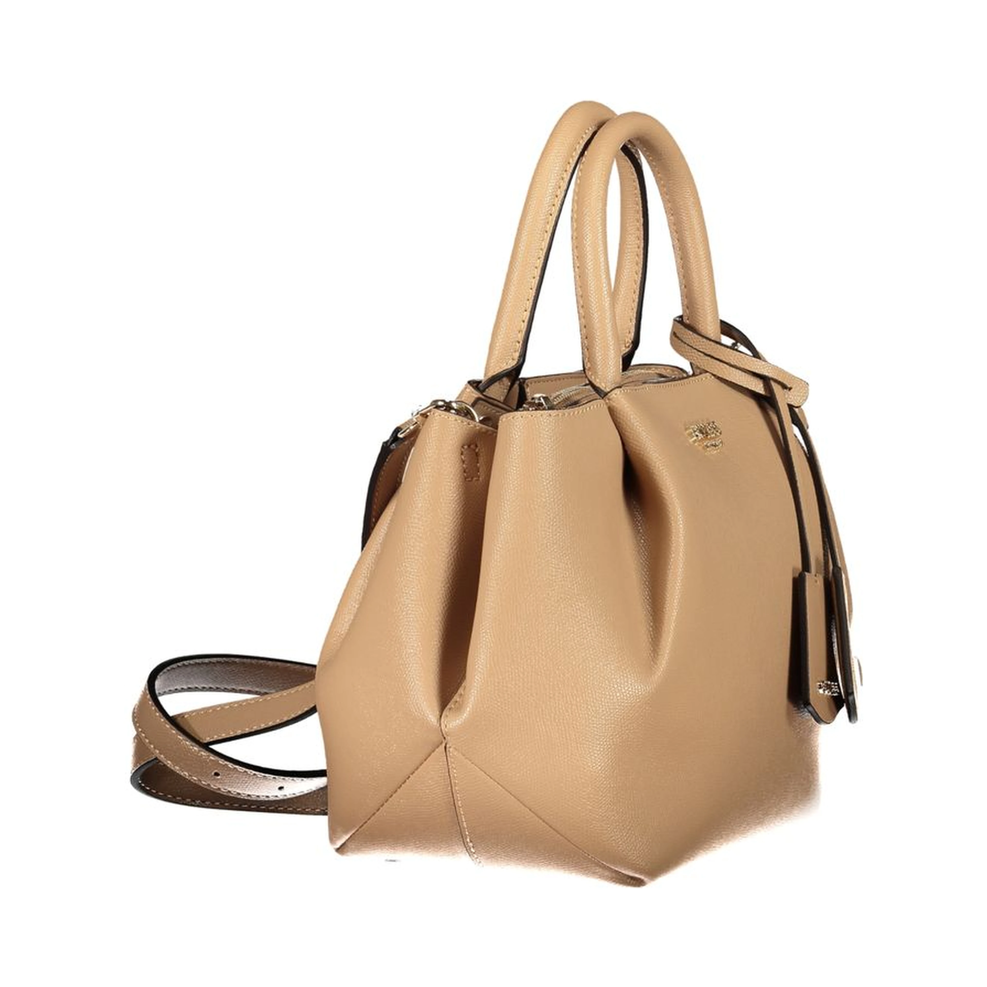 Beige Polyurethane Women's Bag