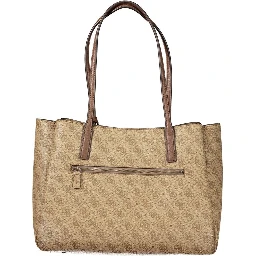Beige Polyurethane Women's Bag