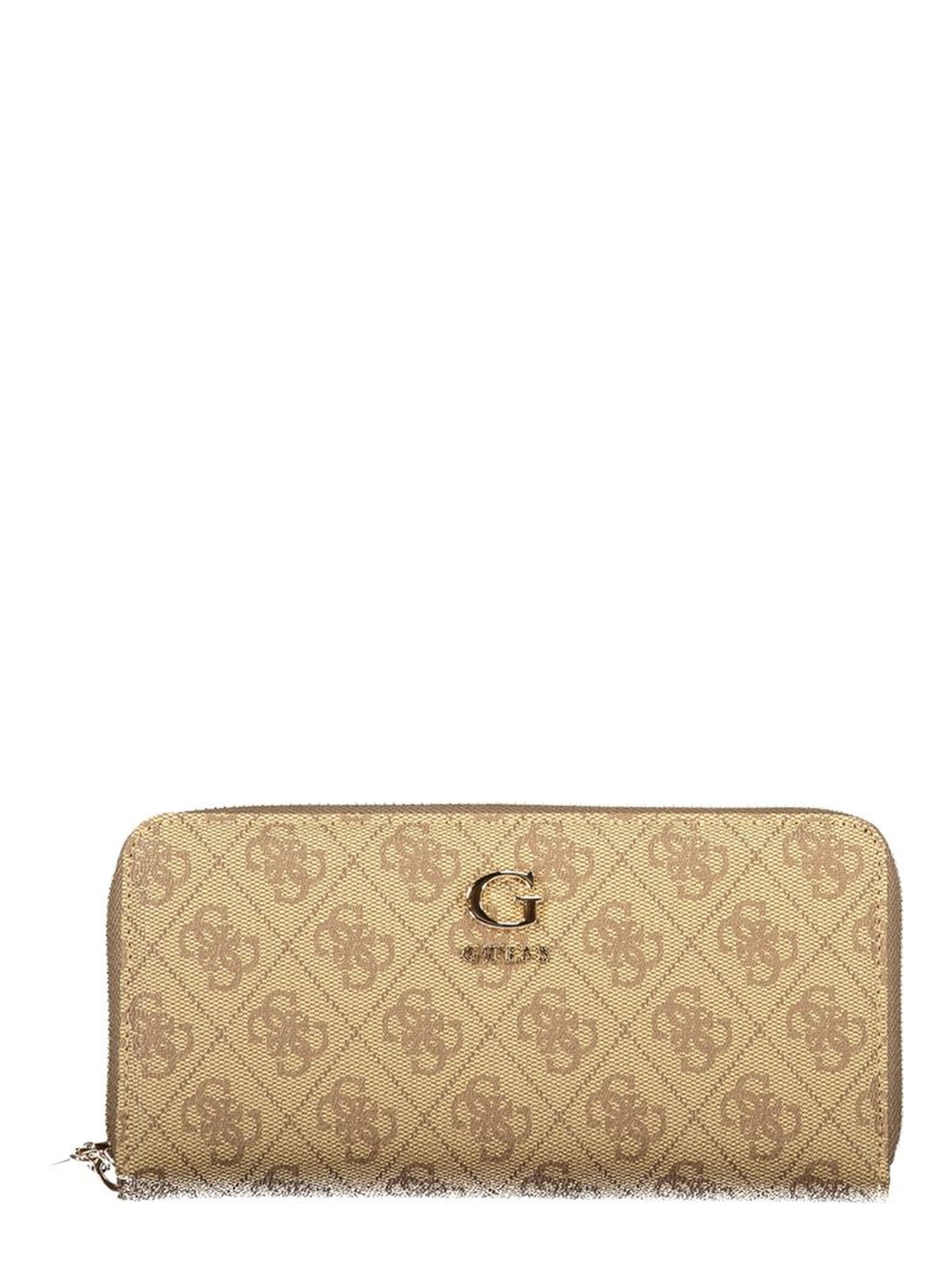 Beige Polyurethane Women's Wallet with Functional Compartments