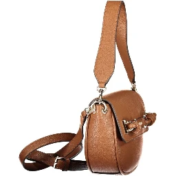 Brown Polyurethane Women Bag