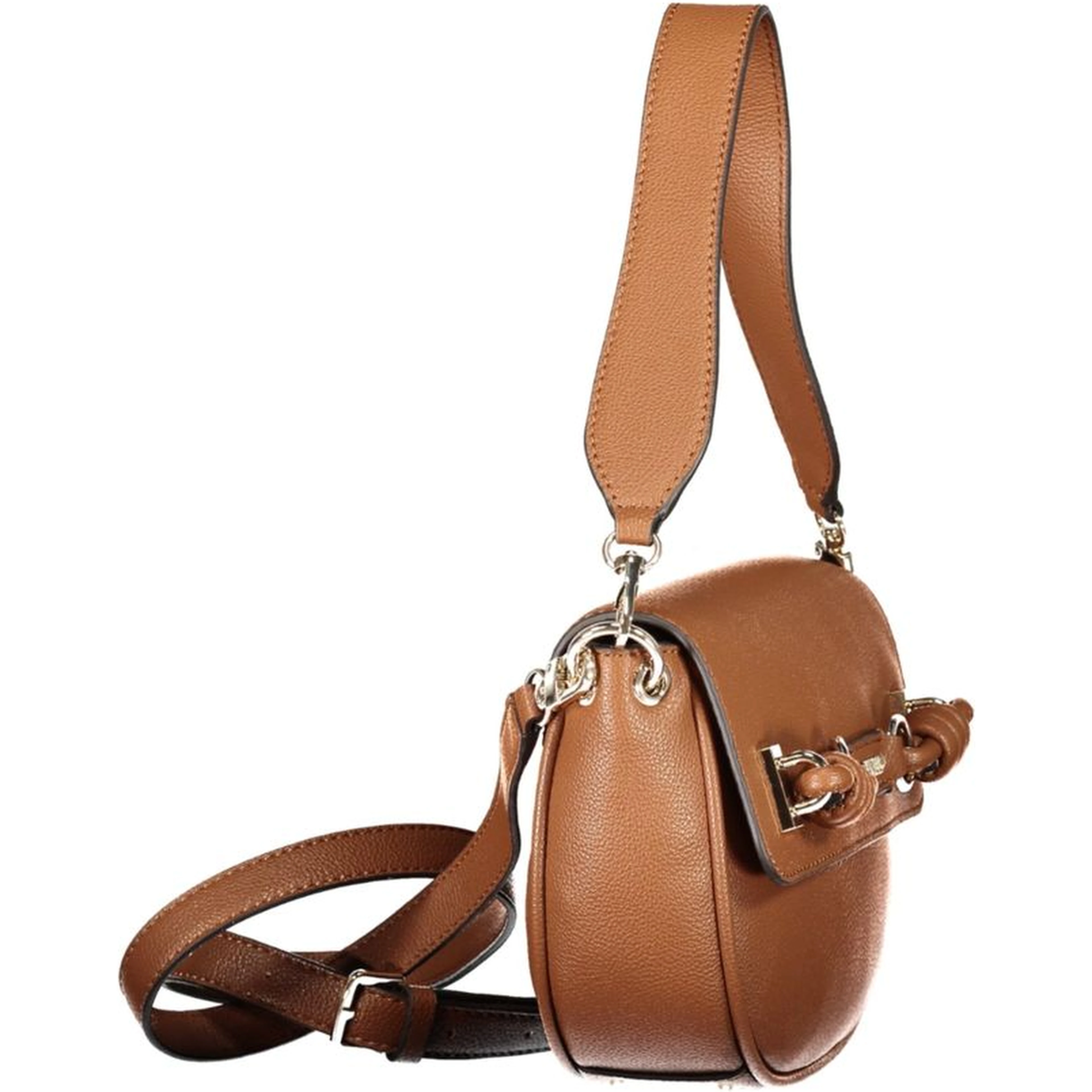 Brown Polyurethane Women Bag