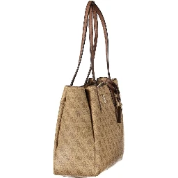 Beige Polyurethane Women's Bag