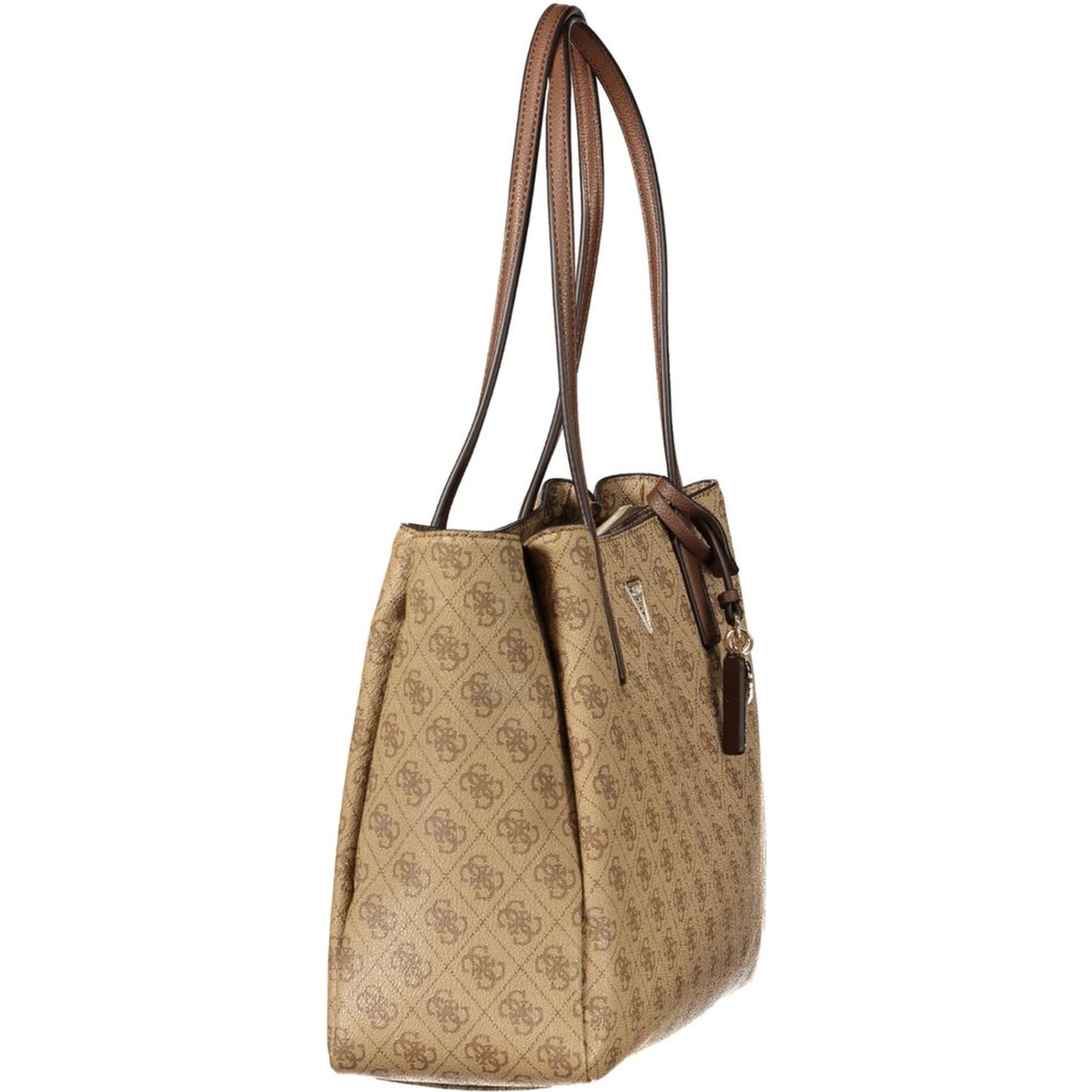 Beige Polyurethane Women's Bag