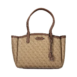 Beige Polyurethane Womens Bag