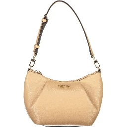 Beige Polyurethane Women's Bag