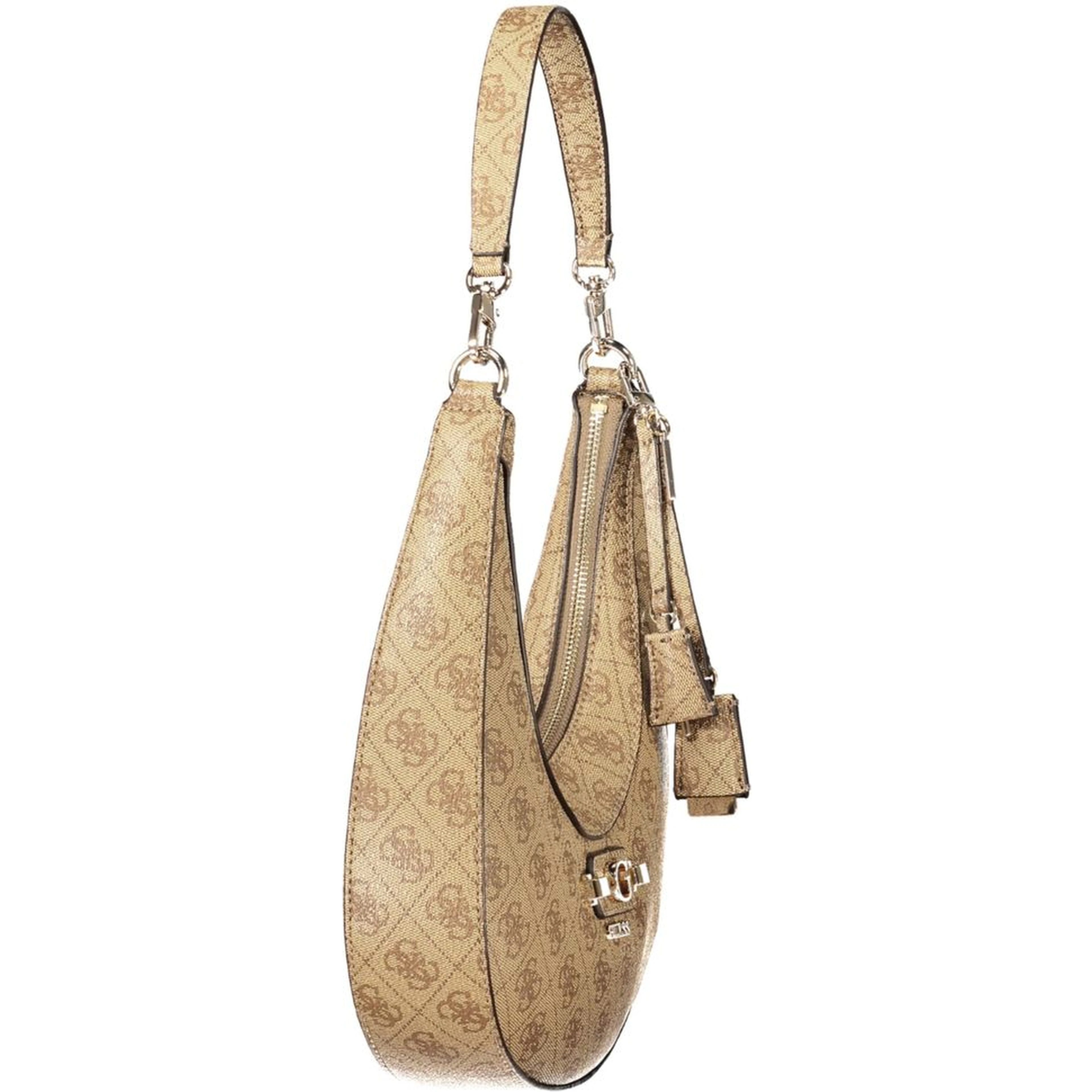 Beige Polyurethane Women's Bag
