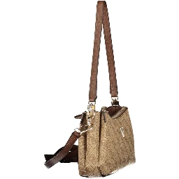 Beige Polyurethane Women's Bag