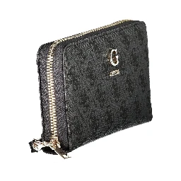 Black Polyurethane Womens Wallet