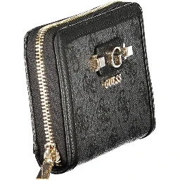 Black Polyurethane Women's Wallet