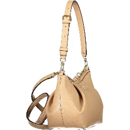 Beige Polyurethane Women's Bag