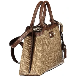 Beige Polyurethane Women's Bag