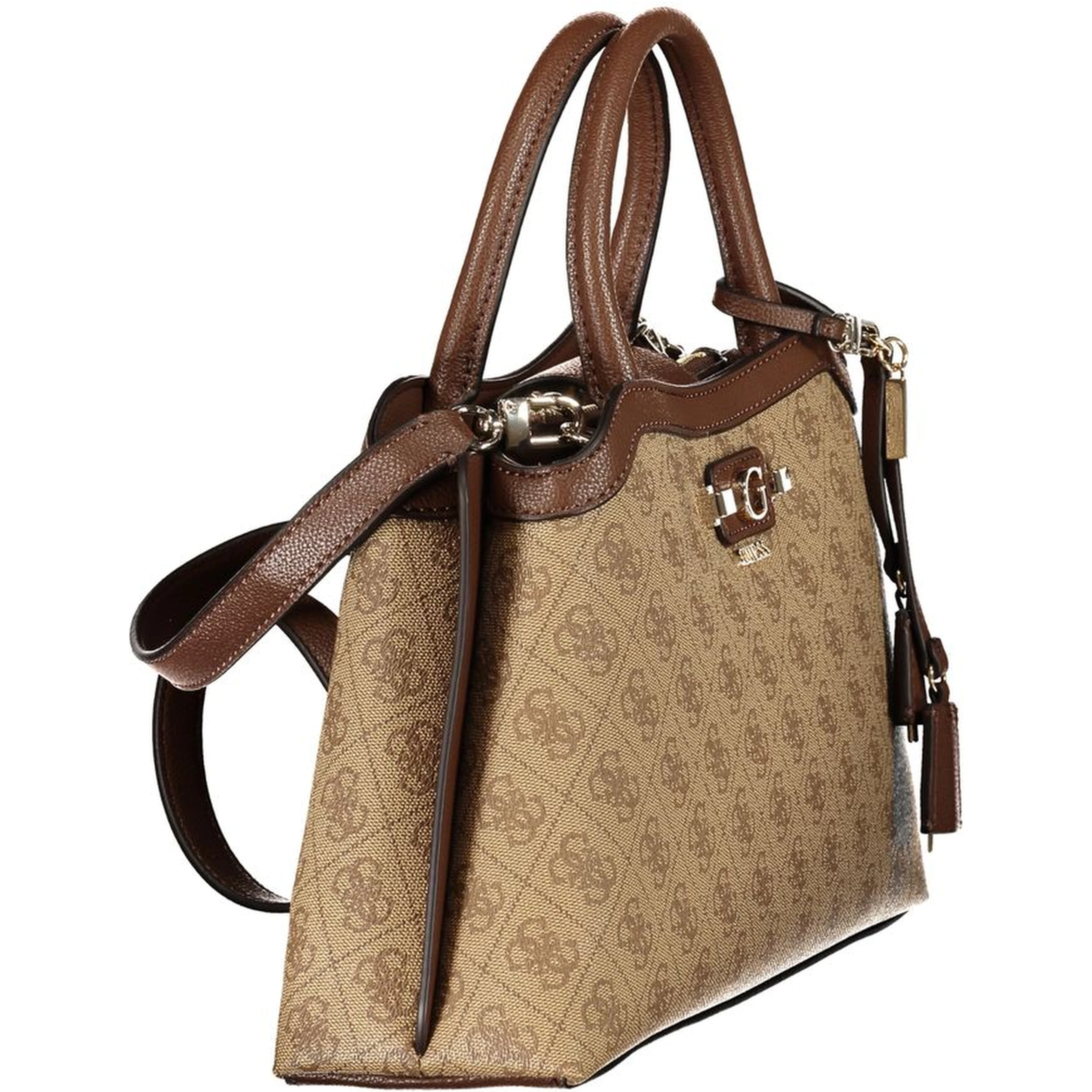 Beige Polyurethane Women's Bag