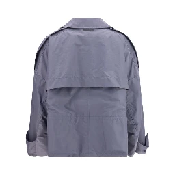 Gray Polyamide Full-Length Jacket