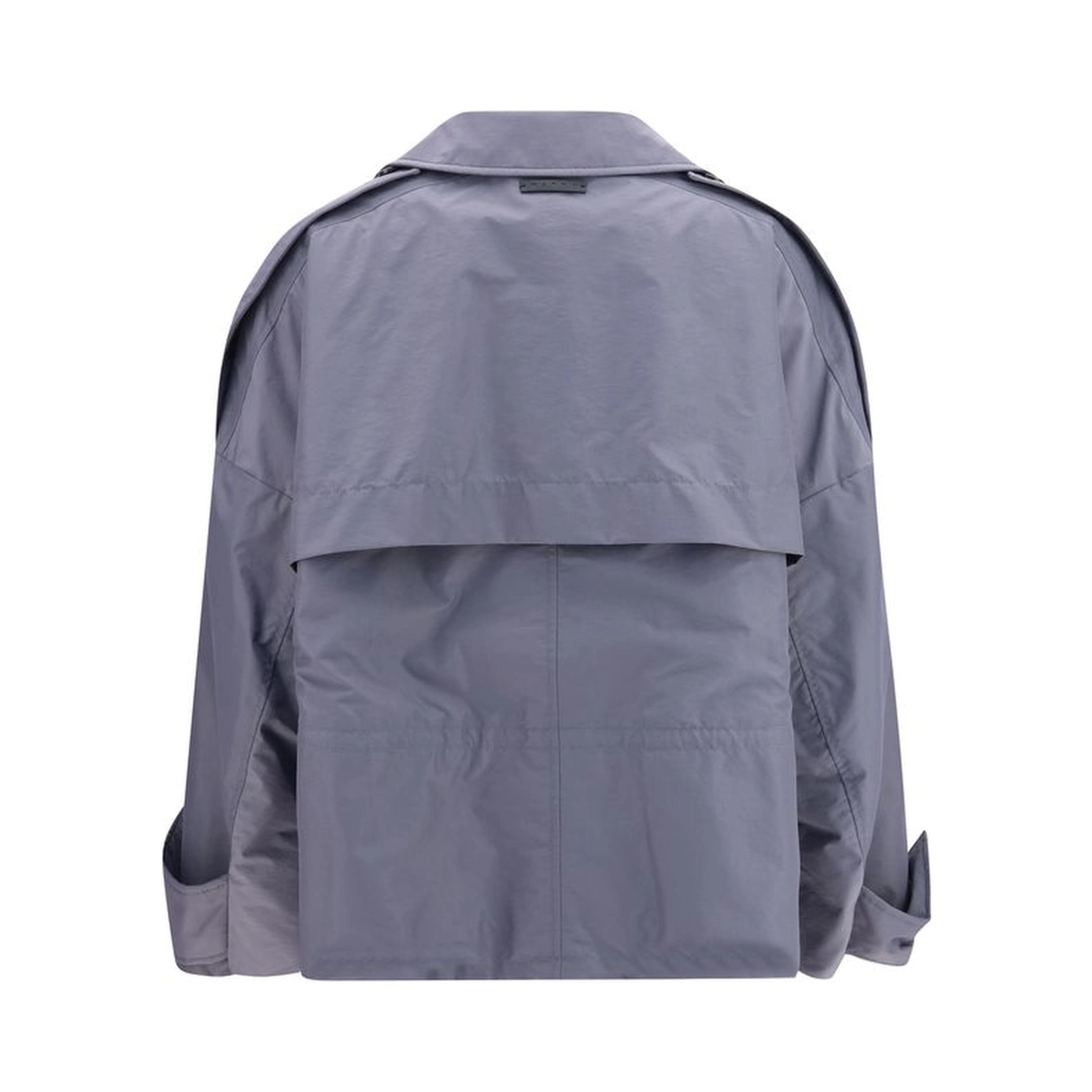 Gray Polyamide Full-Length Jacket