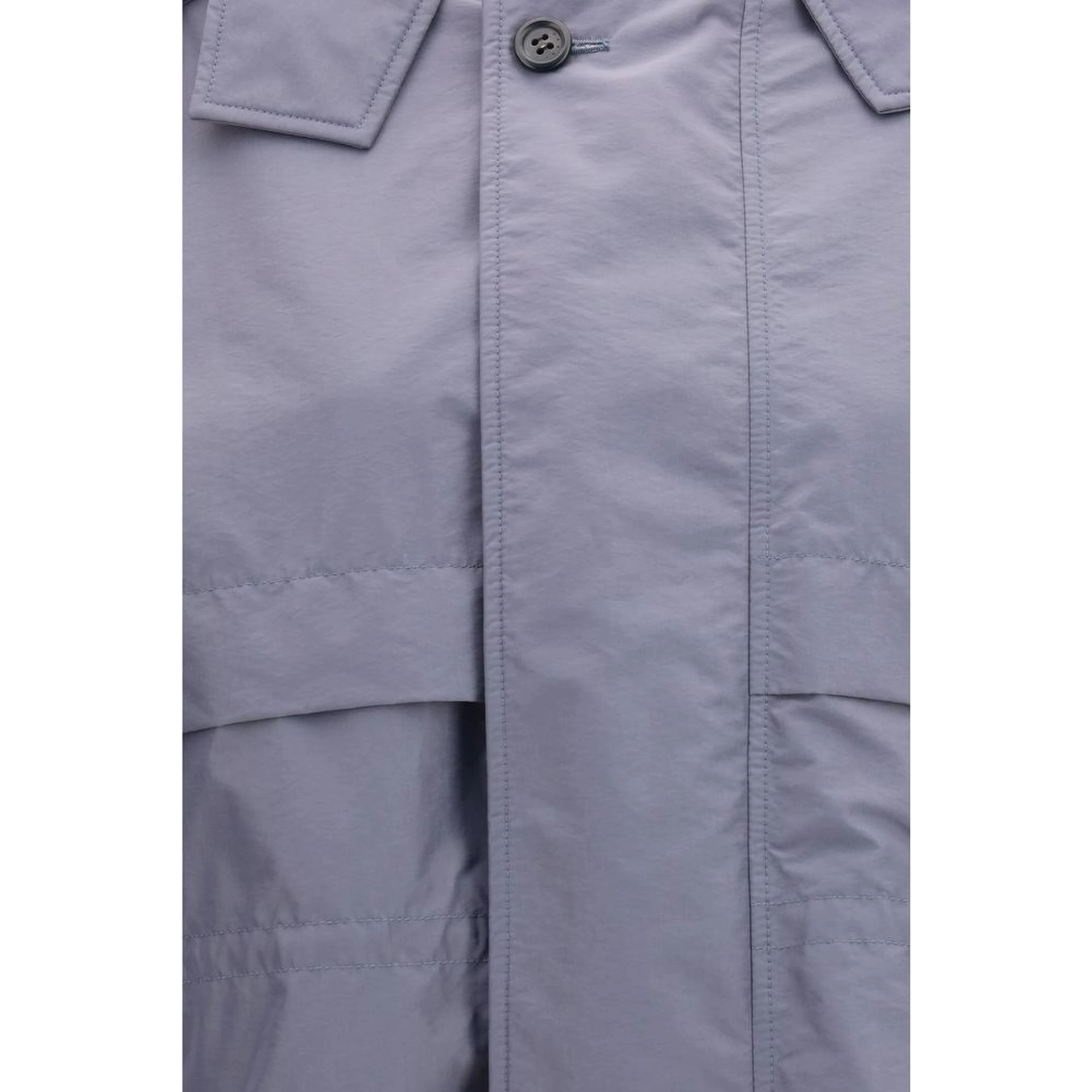 Gray Polyamide Full-Length Jacket