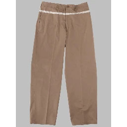 PANTALONE A GAMBA LARGA IN COTONE CERATO