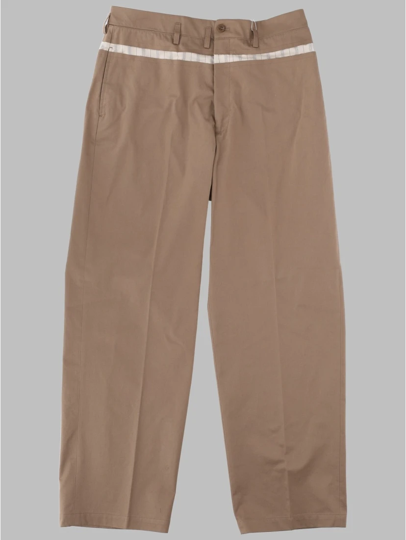 PANTALONE A GAMBA LARGA IN COTONE CERATO