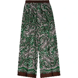 PANTALONE IN SETA CON STAMPA PAISLEY