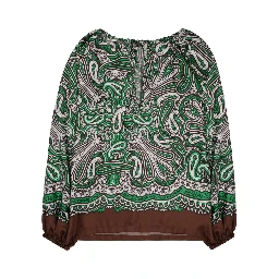 BLUSA IN SETA CON STAMPA PAISLEY
