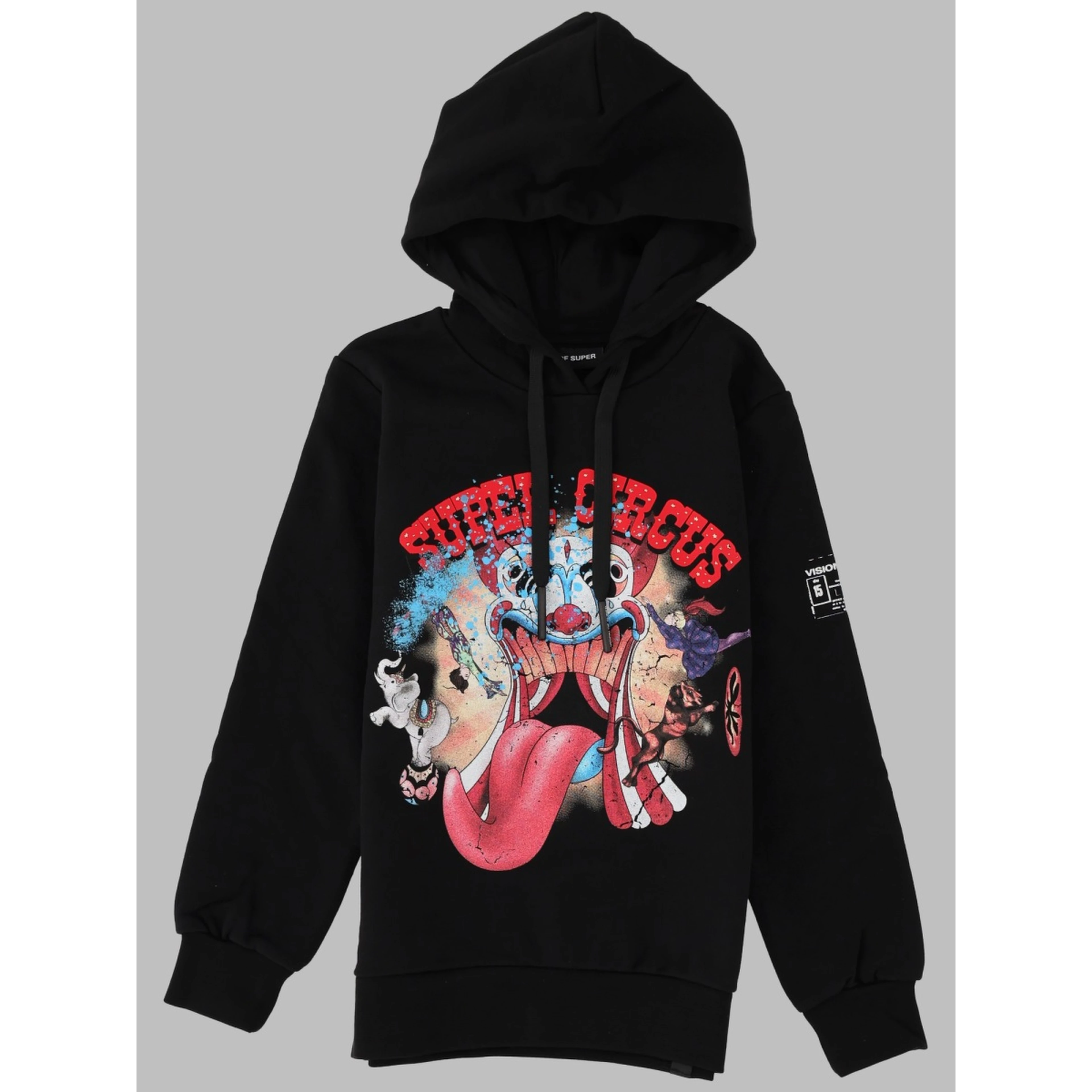 BLACK KIDS HOODIE WITH TONGUE PRINT