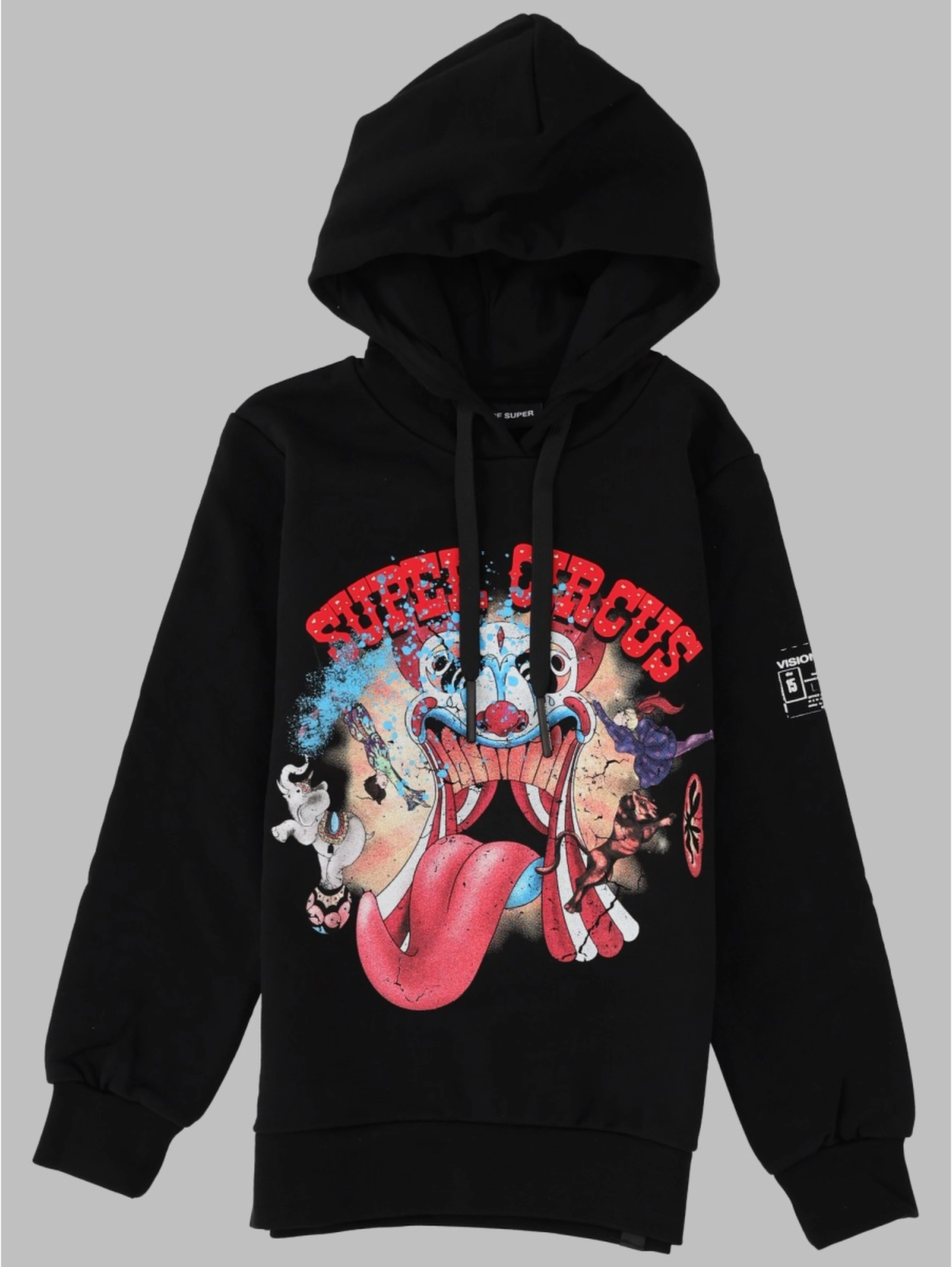BLACK KIDS HOODIE WITH TONGUE PRINT
