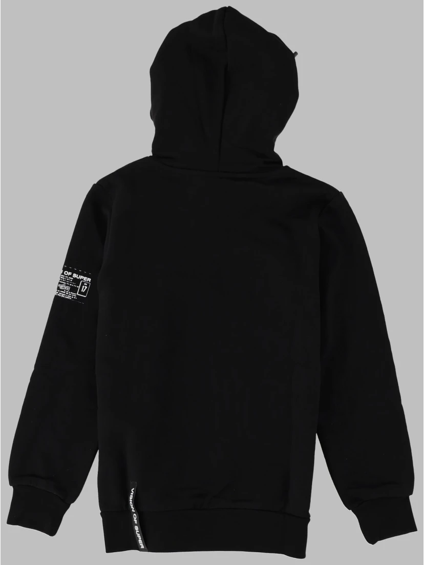 BLACK KIDS HOODIE WITH TONGUE PRINT