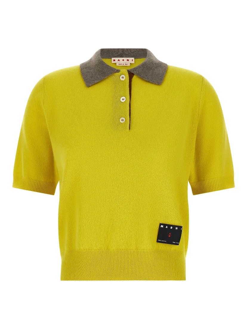 Bicolor Cashmere Polo Shirt