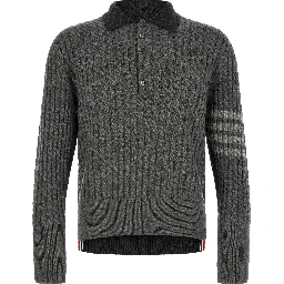 Gray Virgin Wool Polo Shirt