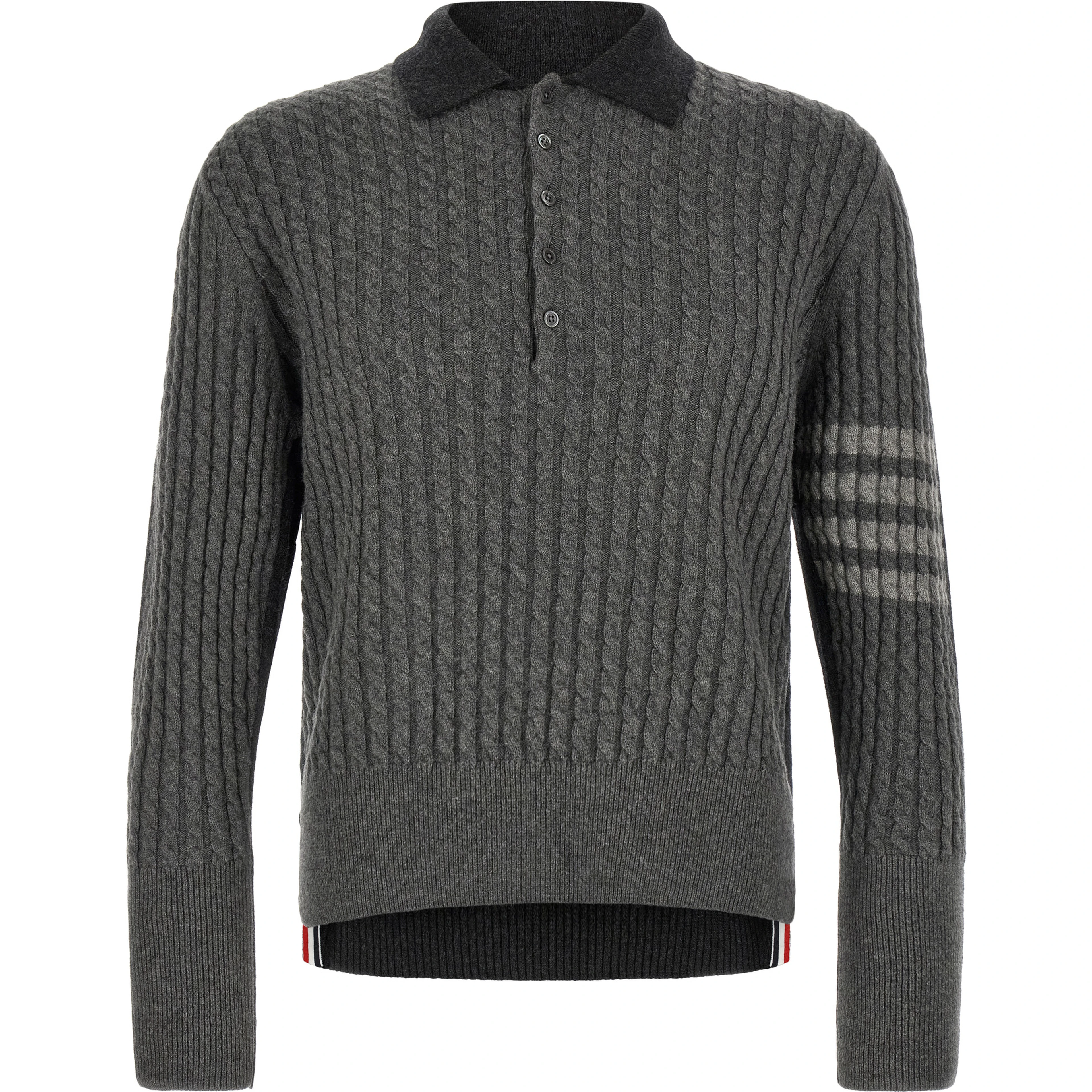 Gray Virgin Wool Polo Shirt