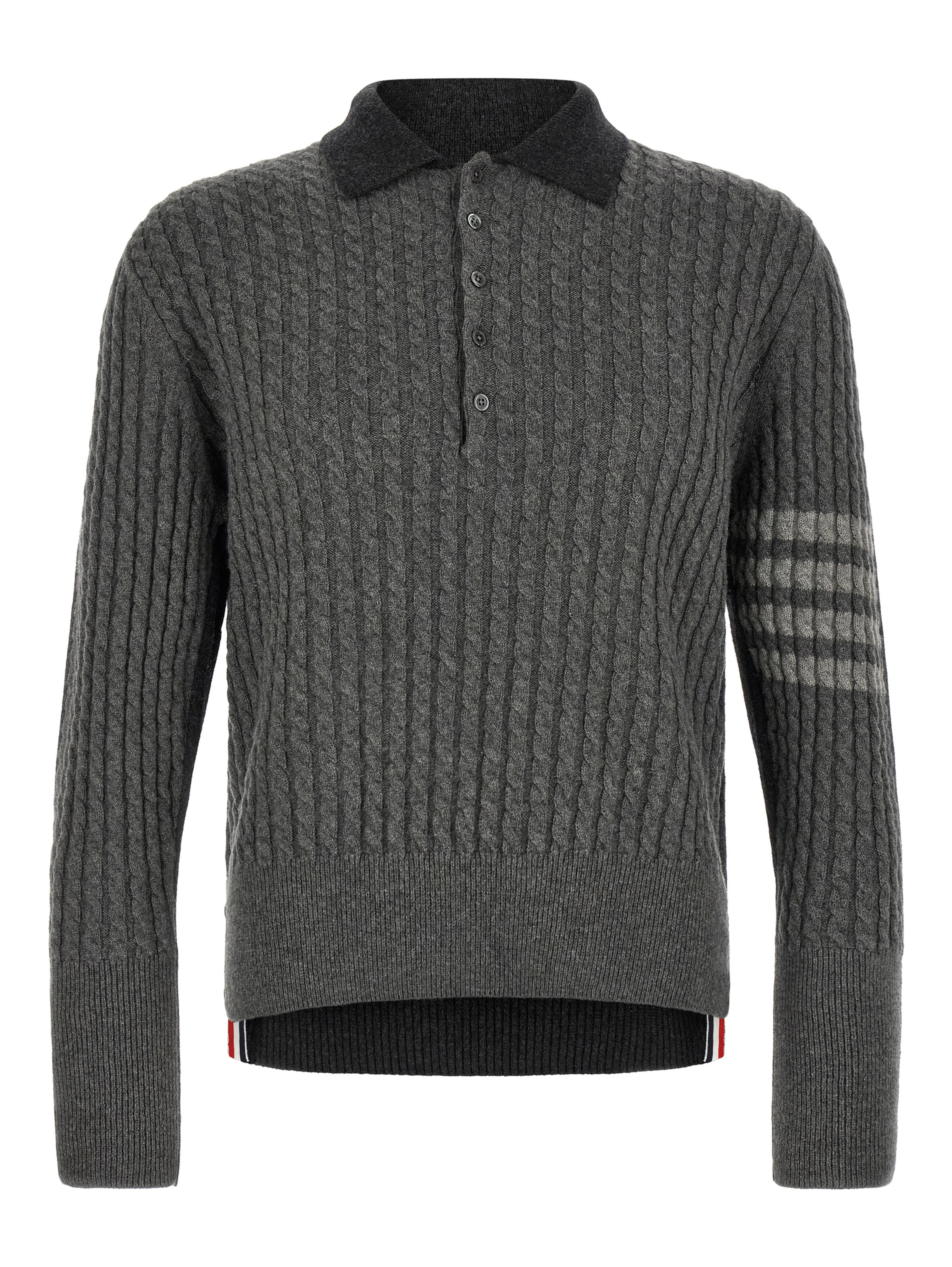 Gray Virgin Wool Polo Shirt