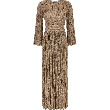 Gold Viscose Long Dress